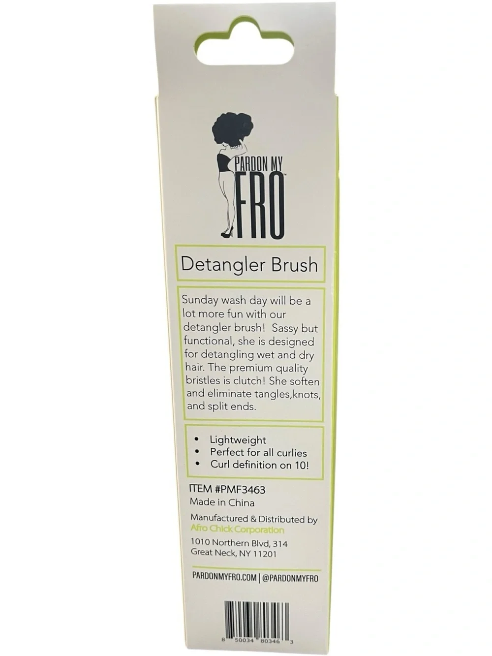 Pardon My Fro “I Don't Want No Tugs' Detangler Brush Green